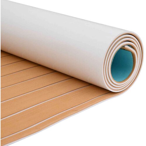  Prostirka za čamce Prugasti Smeđa i bijela 240 x 90 cm EVA - 240 x 90 cm Smeđa i bijela Slike