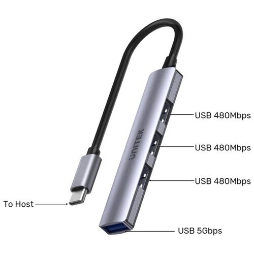 Unitek HUB H1208B USB-C /3x USB-A 2.0, USB-A 3.0 Slike