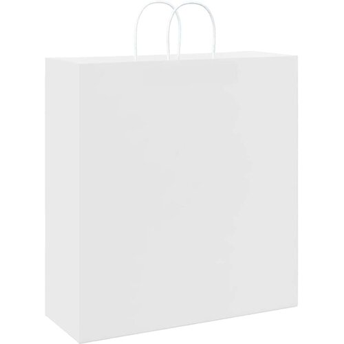  Papirnate vrećice 250 kom s ručkama bijele 45x17x48 cm Slike