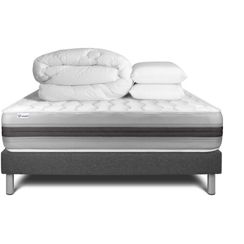 VITALIT Kompletni paket za posteljo - Vzmetnica 140x190 cm + Vzmetni okvir z letvami (v kompletu) + 2 vzglavnika + Prevleka - Vitalspring Recover, (21613788) Cene