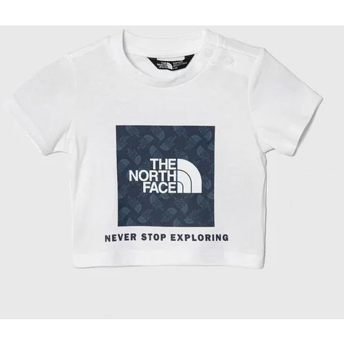 The North Face Otroška bombažna kratka majica BOX INFILL PRINT TEE bela barva