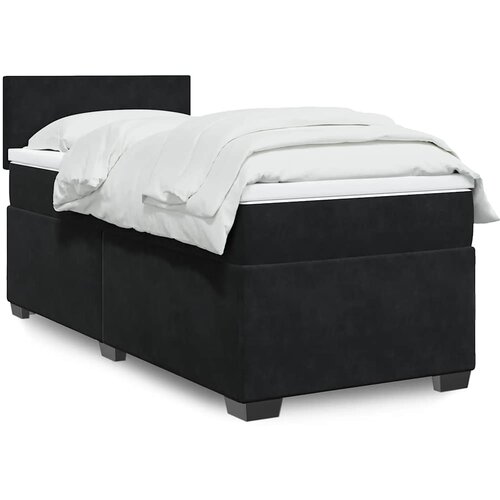 Krevet box spring s madracem crni za jednu osobu bar&scaron;unasti Cene