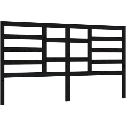 Maison Chic posteljno vzglavje - vzglavna omarica - nočna omarica črno 186x4x104 cm trdna borovina, (21705754) Slike