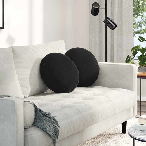  Jastučići za sjedenje 2 pcs Crna Ø 40 x 13 cm Baršun Cene