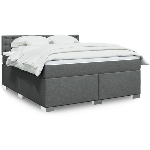 vidaXL Box spring postelja z vzmetnico temno siva 180x200 cm blago Cene