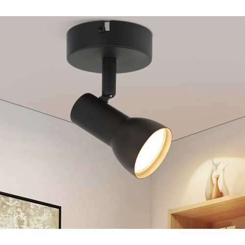 Nettlife Črna stropna svetilka, notranja, GU10, stropna svetilka, 1 plamen, moderna, za hodnik, kovinska, (22116937) Cene