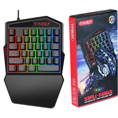  RGB LED računalna gaming tipkovnica za jednu ruku