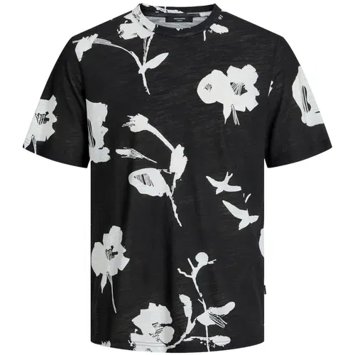 Jack & Jones Majica 'LAPALMA' pegasto črna / bela