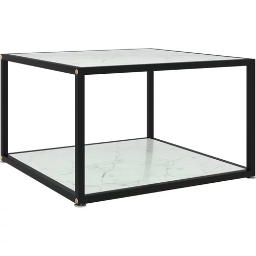  Klubska mizica bela 60x60x35 cm kaljeno steklo