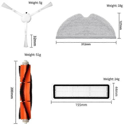 INORCO Za D9 L10 Pro Robot Glavna Krtača Mop Krpa Stranska Krtača HEPA Filter Sesalnik Dodatki Dodatki, (21854588)