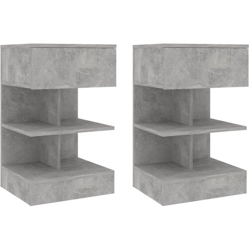 VidaXL Nočne omarice 2 kosa betonsko sive 40x35x65 cm Slike