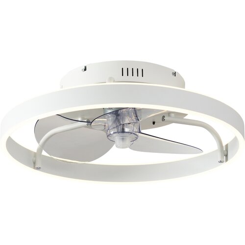QAZQA Stropni ventilator bel 50 cm vklj. LED z možnostjo zatemnitve z daljinskim upravljalnikom - Maddy Slike