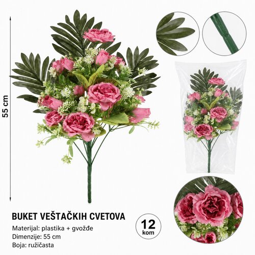KMT Ve&scaron;tački buket cveća Ruže, Roze Cene