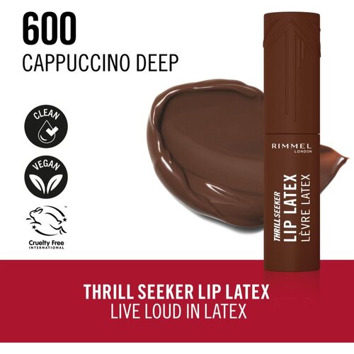 Rimmel London Thrill Seeker Lip Latex tekući ruž za usne nijansa 600 Cappuccino Deep 6 ml Slike