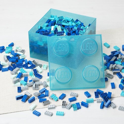 Lego kutija za odlaganje sa poklopcem (4): Svetlucavo svetlo plava ( 40090802 ) Slike