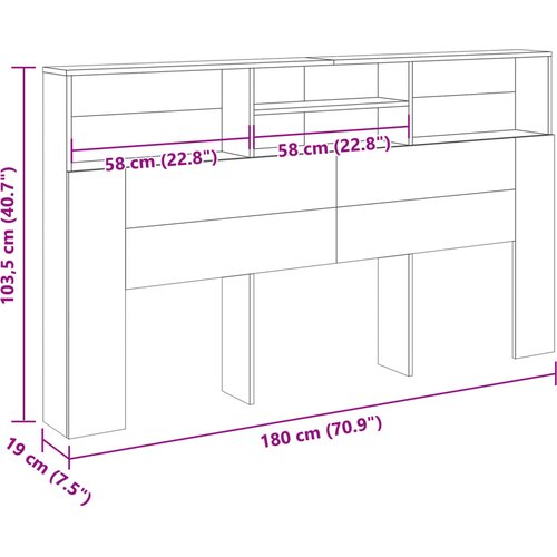  s uzglavljem Artisan hrast 180x19x103,5 cm Konstruirano drvo Slike