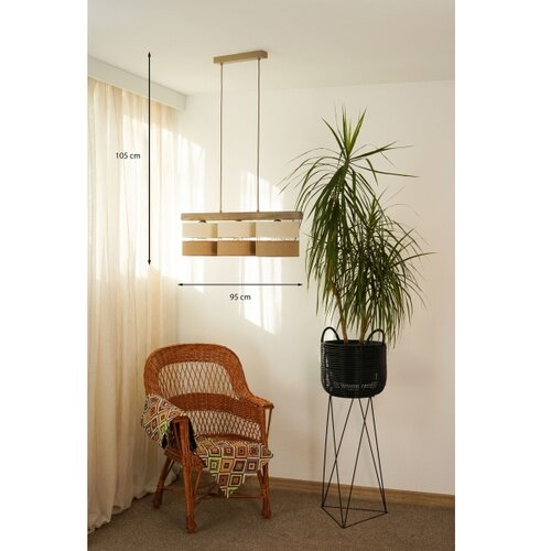  Brilagi - Visilica na sajli FOREST 3xE27/15W/230V borovina/bež/krem Slike