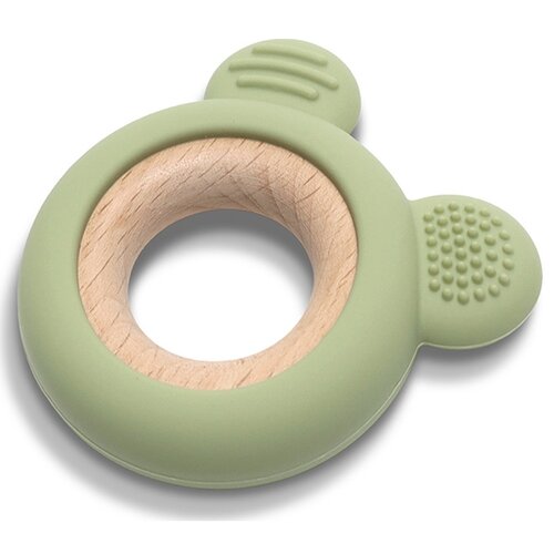 Lorelli SILIKONSKO DRVENA GLODALICA ZA BEBE BEAR - FRESH GREEN Slike