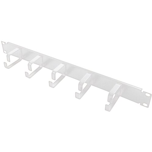 Logilink 19 cable management bar 1U with 5 fixed steel brackets, grey, OR101G Slike