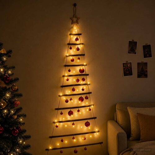  Viseća božićna jelka s kuglicama 30 LED lampica Vi&amp;scaron;ebojno Slike