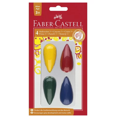 Faber-castell Voščene barvice Faber-Castell 3+, 4 kosi