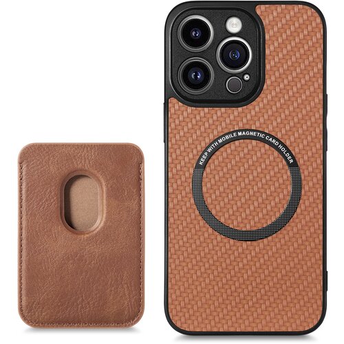 INF Magnetna torbica za telefon s podporo za držalo kreditne kartice MagSafe Brown iPhone 14 Pro Max, (21236536) Cene