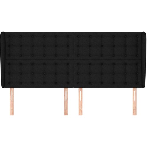 Uzglavlje s u&amp;scaron;ima crni 163x23x118/128 cm od tkanine Slike