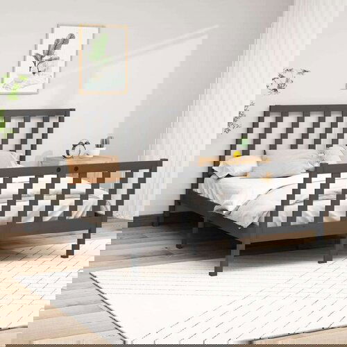  Posteljni okvir siv iz trdne borovine 150x200 cm 5FT, (20684237) Slike