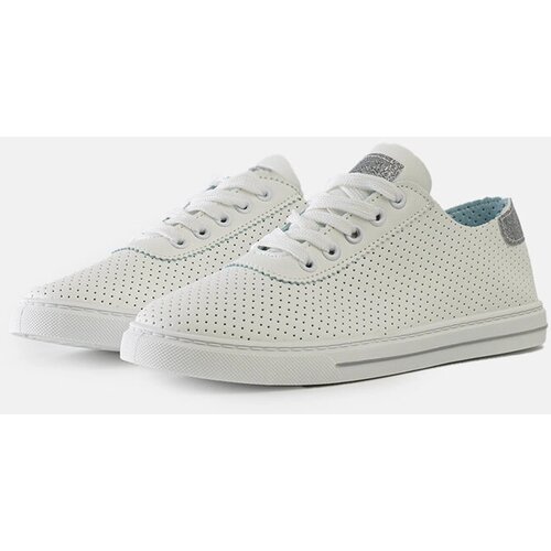 Gemre Ruala white perforated lace-up women's sneakers Cene