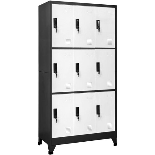 The Living Store Omara s ključavnico antracitna in bela 90x45x180 cm jeklo - Omarica Na Ključ, (21436346) Cene