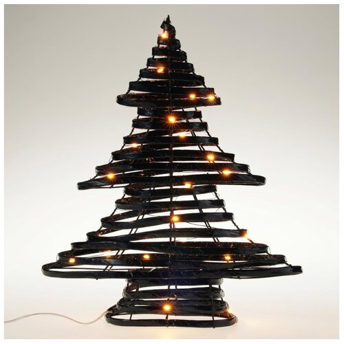  LED božićna dekoracija 30xLED/3xAA 40 cm topla bela jelka/crna Slike