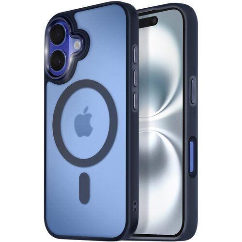 AVIZAR Ohišje MagSafe za iPhone 16 Plus Hrbtna podloga Frosted Obris, Modra noč, (5000010164) Cene