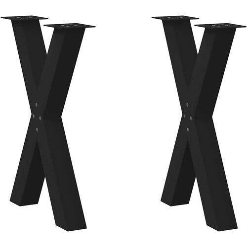vidaXL noge za jedilno mizo x-oblika 2 kosa črna 60x(72-73) cm jeklo Cene