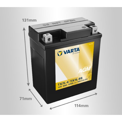 Varta Akumulator Powersports AGM YTX7L-BS, 12V, 6Ah, D+ Slike