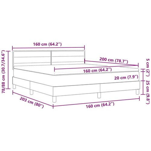  Krevet s kutijom s madracem Plavi 160x200 cm Tkanina Slike