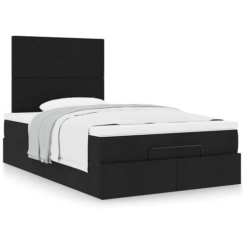 vidaXL otomanski okvir kreveta s madraca crni 120x190 cm od tkanine Cene