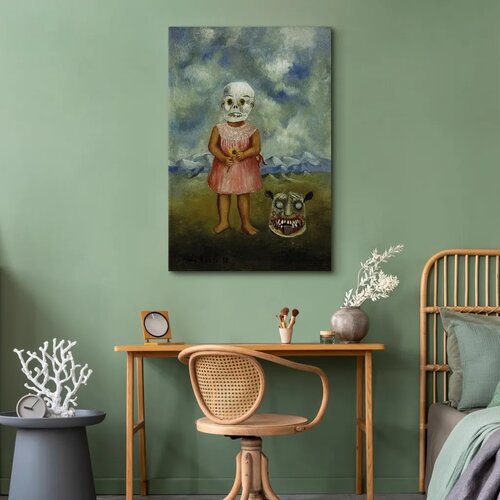  Slika - Frida Kahlo &amp;ndash; Girl with Death Mask (She Plays Alone) 20x30 Na talijanskom platnu Slike