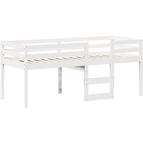  Visoki krevet s krovom bijeli 90 x 190 cm od masivne borovine Slike