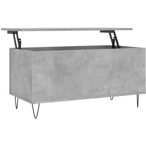 Maison Chic Klubska mizica - kavna mizica - Nizka mizica betonsko siva 90x44,5x45 cm inženirski les, (21754691) Slike