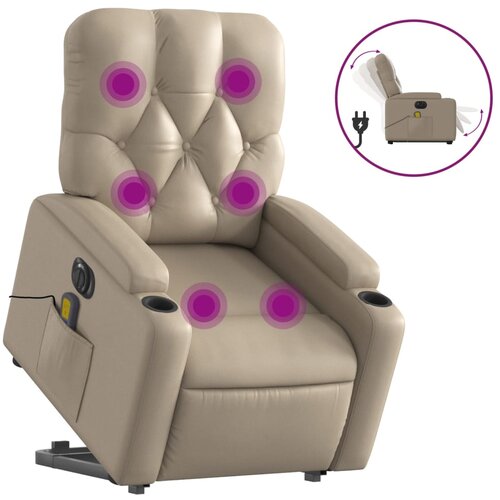 vidaXL Električni masažni naslonjač na podizanje boja cappuccina Cijene