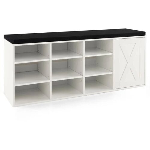 Pohištvo Klop za čevlje, stojalo za čevlje z oblazinjeno blazino in 9 predali 3-nadstropno stojalo za čevlje Cene