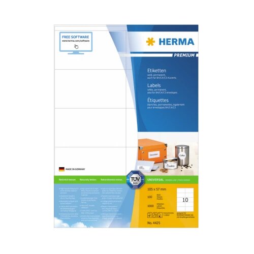 Herma Etikete 105X57 A4/10 1/100 bela Slike