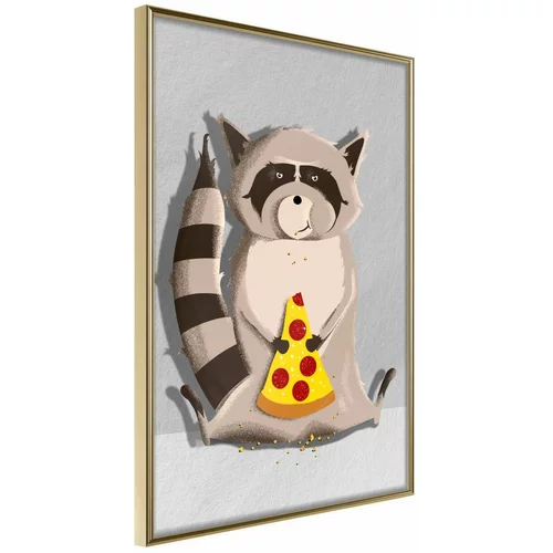  Poster - Racoon Eating Pizza 40x60