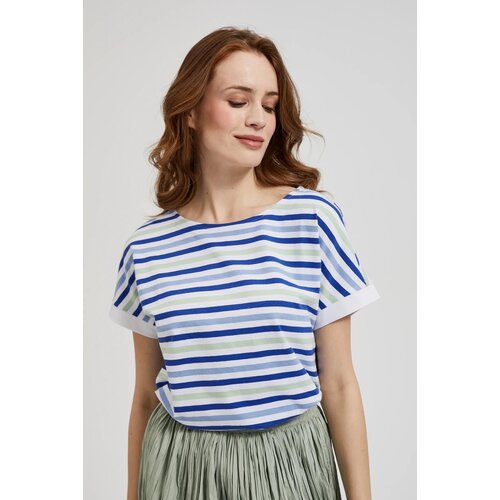 Moodo Women's striped T-shirt - white Cene