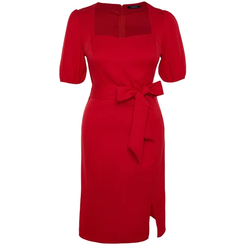 Trendyol Curve Plus Size Dress - Red - Bodycon