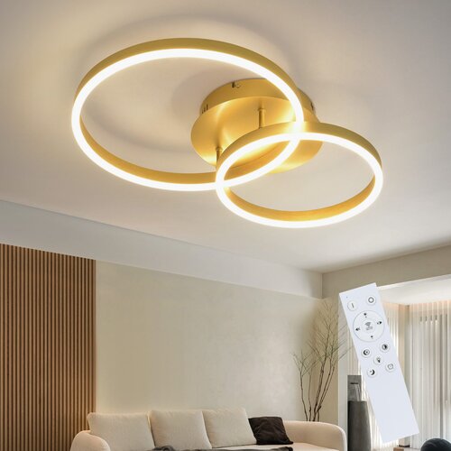 Nettlife Zatemnilna LED stropna svetilka, črna svetilka za dnevno sobo, moderna svetilka za spalnico, 46 W, 2 obroča, (22111190) Cene
