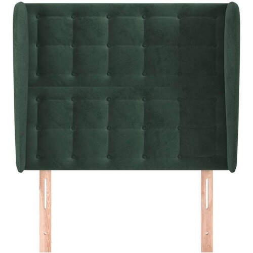  Vzglavje z u&amp;scaron;esi temno zeleno 83x23x118/128 cm žamet, (20952881) Slike