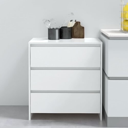 VidaXL Komoda visoki sjaj bijela 70 x 41 x 75 cm od iverice Slike