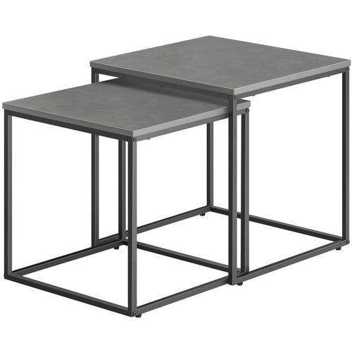  Set stolića u industrijskom stilu - beton / crne noge Slike