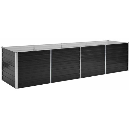  Povi&amp;scaron;ena vrtna gredica antracit 320x80x77 cm pocinčani čelik Slike